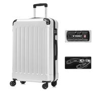YONSLY Premium Reisekoffer TSA-Schloss,YKK-Reißverschluss Hartschalen-Koffer Trolley Rollkoffer Suitcase Handgepäck 4 Rollen (Silber, XL)