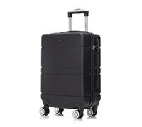 YONSLY Trolley Reisekoffer Rollkoffer Handgepäck Set, Kabinenkoffer, Koffer Suitcase, Hartschalenreisekoffer mit 4 Rollen 360°, Zahlenschloss, Weicher Gummigriff (M, Schwarz)