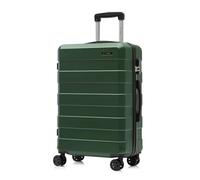 YONSLY Trolley Reisekoffer, Rollkoffer Handgepäck, Travel Suitcase Hartschalenreisekoffer mit 4 Rollen 360°, Zahlenschloss, Weicher Gummigriff (L, Dunkelgrün)