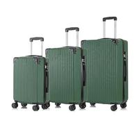 YONSLY Trolley Reisekoffer Set, Rollkoffer Handgepäck, Kofferset, Gepäckset Hartschalenreisekoffer Travel Suitcase mit 4 Rollen 360°, Zahlenschloss, Weicher Gummigriff (3er Set, M,L&XL, Dunkelgrün)