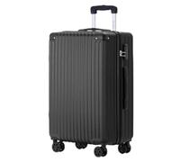 YONSLY Trolley Reisekoffer Suitcase, Rollkoffer Handgepäck Hartschalenreisekoffer mit 4 Rollen 360°, Zahlenschloss, Weicher Gummigriff (L, Schwarz)