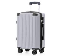 YONSLY Trolley Reisekoffer Suitcase, Rollkoffer Handgepäck, Kabinenkoffer Hartschalenreisekoffer mit 4 Rollen 360°, Zahlenschloss, Weicher Gummigriff (M, Silber)