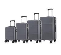 YONSLY Trolley Reisekoffer Travel Suitcase Set, Rollkoffer Handgepäck, Kofferset, Gepäckset Hartschalenreisekoffer mit 4 Rollen 360°, Zahlenschloss, Weicher Gummigriff (4er Set, S,M,L&XL, Grau)