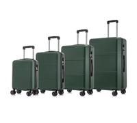 YONSLY Trolley Reisekoffer Travel Suitcase Set, Rollkoffer Handgepäck, Kofferset, Gepäckset Hartschalenreisekoffer mit 4 Rollen 360°, Zahlenschloss, Weicher Gummigriff (4er Set, S,M,L&XL, Dunkelgrün)