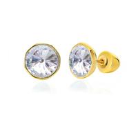 YONVUN Kristall Edelstein Ohrstecker 18k vergoldet Zirkon CZ Birthstone Ohrringe Rubin Saphir Smaragd Silber Schmuck Set Geschenk für Frau Mama Tochter Freundin