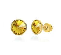 YONVUN Kristall Edelstein Ohrstecker 18k vergoldet Zirkon CZ Birthstone Ohrringe Rubin Saphir Smaragd Silber Schmuck Set Geschenk für Frau Mama Tochter Freundin