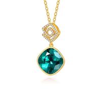 YONVUN Österreich Kristall Zirkon Diamant Anhänger Infinity Halskette überzogen 18k Gold Edelstein Birthstone Aussage Schmuck Geschenk für Frau Mutter Tochter Freundin