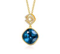 YONVUN Österreich Kristall Zirkon Diamant Anhänger Infinity Halskette überzogen 18k Gold Edelstein Birthstone Aussage Schmuck Geschenk für Frau Mutter Tochter Freundin