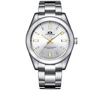 YONY Herren Neu Automatik Selbstaufzug Mechanisch Edelstahl Luxus Rot Gelb Himmelblau Grün Bunt Regenbogen Zifferblatt Modeuhr-Weißgold