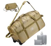 YOODI 100L XXL Faltbare Reisetasche Handgepäck Groß mit Rollen Wasserdicht Oxford 70x35x40cm Travel Bag with Wheels mit Kulturbeutel und Schuhbeutel Camping Sporttasche mit Griffen und Schultergurt
