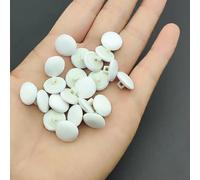 YOOGCORETT 50 Stück elfenbeinfarbene Knöpfe mit Satin-Stoff mit Schaft für Brautkleid, Hochzeitskleid, DIY-Nähen, Scrapbooking, Dekorationen, Knöpfe, 12,5 mm