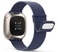 Yoohoo Edelstahl Metall Magnet Armband Kompatibel Mit Fitbit Versa 3/4, Sense/Sense 2 - Ersatzarmband für Damen Und Herren