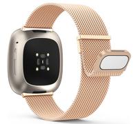 Yoohoo Edelstahl Metall Magnet Armband Kompatibel Mit Fitbit Versa 3/4, Sense/Sense 2 - Ersatzarmband für Damen Und Herren