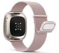Yoohoo Edelstahl Metall Magnet Armband Kompatibel Mit Fitbit Versa 3/4, Sense/Sense 2 - Ersatzarmband für Damen Und Herren