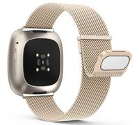 Yoohoo Edelstahl Metall Magnet Armband Kompatibel Mit Fitbit Versa 3/4, Sense/Sense 2 - Ersatzarmband für Damen Und Herren