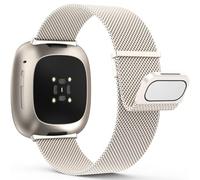 Yoohoo Edelstahl Metall Magnet Armband Kompatibel Mit Fitbit Versa 3/4, Sense/Sense 2 - Ersatzarmband für Damen Und Herren