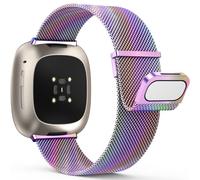 Yoohoo Edelstahl Metall Magnet Armband Kompatibel Mit Fitbit Versa 3/4, Sense/Sense 2 - Ersatzarmband für Damen Und Herren