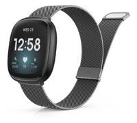 Yoohoo Edelstahl Metall Magnet Armband Kompatibel Mit Fitbit Versa 3/4, Sense/Sense 2 - Ersatzarmband für Damen Und Herren