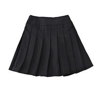 YOOJIA Kinder Mädchen Faltenrock Schulmädchen Rock Sommerrock Mit Innenhose Gefaltete Hosenrock Skater Tennis Schule Röcke Schwarz 116-122