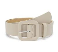 YOPADO Damen Mädchen Bonbonfarbe Kunstleder Gürtel 38mm Breit, Taillengürtel Ledergürtel Mit Dornschließe Für Hosen Jeans Kleider(105cm/41.3", Beige)