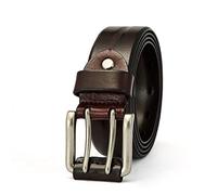 YOPADO Leder Gürtel Herren Mit Doppeldorn Schließe 3,8cm Breit Ledergürtel Mit Doppel-Loch Jeansgürtel in Premium Rindleder in Vintage Look(110cm/waist:37", Coffee)