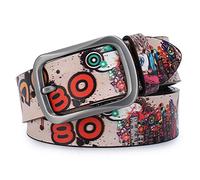 YOPADO Street Graffiti Bedruckter Stil Gürtel Mit Dornschließe Herren Damen Punk Rock Hip-Hop Ledergürtel Taillengürtel Für Jeans Hosen(105cm/waist:34"~36", D)