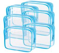 YOQIVEXU Transparente Kosmetiktasche, TSA-zugelassen, Kulturbeutel für Reisen, PVC-Reißverschluss, transparent, Kosmetiktasche, Make-up-Tasche, wasserdicht, Vinyl-Kunststoff, Organizer für Urlaub