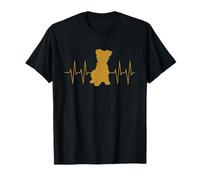 Yorkie Silhouette mit Herzlinie Yorkshire Terrier T-Shirt