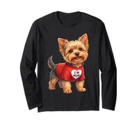 Yorkshire Terrier I Love Mom Cartoon Motiv Langarmshirt