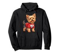 Yorkshire Terrier I Love Mom Cartoon Motiv Pullover Hoodie