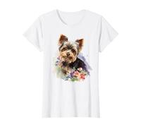 Yorkshire Terrier Mom Floral Yorkie Hundeliebhaber Blumen niedlich T-Shirt