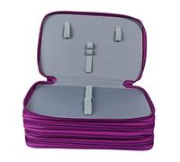 YOSADIER 1 Stück Multifunktionale Federmappe mit Fächern Stiftetui für Buntstifte Wasserfarben und Makeup Pinsel Große Kapazität Tragbares Design Tiefviolett für Schule und Freizeit