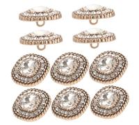 YOSADIER 10 Stück Quadratische Metallknöpfe mit Strass Legierungsknöpfe zum Annähen für Damenmäntel Selbstgemacht Nähprojekte Vintage Bastelknöpfe für Kleidung