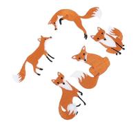 YOSADIER 5 Stück Gestickte Fuchs Aufnäher zum Bügeln Kleine Flicken aus Stickstoff für Kleidung Taschen Schuhe und Selbstgemacht Bastelzubehör