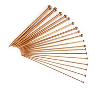 Yosoo Health Gear Bambus Stricknadel-Set, 18 Größen von 2-10 mm, Einspitzige Karbonisierte Holznadeln für Anfänger, Strick- und Häkelzubehör