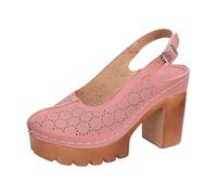 YOSUWOAI Abendschuhe Damen Blockabsatz Sandalen Orthopädische Schuhe Strand rutschfest Leicht Sommer Frauen Verstellbarer Klassische Schick Offen Keilsandaletten Sommerschuhe