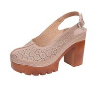 YOSUWOAI Abendschuhe Damen Blockabsatz Sandalen Orthopädische Schuhe Strand rutschfest Leicht Sommer Frauen Verstellbarer Klassische Schick Offen Keilsandaletten Sommerschuhe