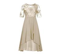 YOSUWOAI Damen Abendkleider Elegant Spitzenkleid Swing Cocktailkleid Festliches Ballkleid für Hochzeit Party Lang Brautjungfernkleider Hochzeitsgast Spitze Partykleid