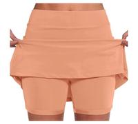 YOSUWOAI Damen Hosenrock Kurz 2-in-1 Sport Shorts Rock mit Hose Sommer Tennisrock Casual Hohe Taille Laufrock Leicht Skort für Golf Wandern Radfahren mit Taschen