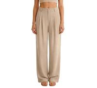 YOSUWOAI Damen Palazzo Hosen Hohe Taille Wide Leg Pants Waffel Sporthose Weite Bein Business Hose Elegant Büro Arbeitshose mit Taschen Bequeme Sommerhosen Casual Anzughose