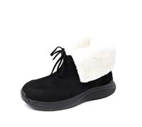 YOSUWOAI Damen Winterstiefel PU Lederstiefel Winter Knöchelstiefel Fuzzy Plüsch Stiefelette Wasserdicht Windschutz Schneestiefel Outdoor rutschfeste Warm gefütterte Winterschuhe