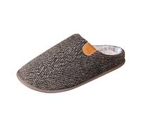 YOSUWOAI Filzpantoffeln Herren Flauschig Plüsch Gefütterte Hausschuhe Winter Warme Pantoffeln mit Anti-Rutsch Gummisohle Thermo Klassische Schlappen Weiche Sohlen Kuschelige Slipper