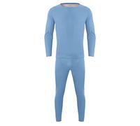 YOSUWOAI Fleece Herren Thermounterwäsche Set Zweiteiliger Thermo Unterhemd und Unterhose Winter Bequem Funktionsunterwäsche Anzug mit Rundhals Pullover und Lang Leggings Einfarbige Hausanzug