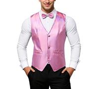 YOSUWOAI Glitzer Weste Herren Pailletten Anzugweste Casual Paillettenweste Elegant Trachtenweste Glänzende Glitzerweste V-Ausschnitt Ärmellose Herrenweste Festlich Outfit