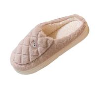 YOSUWOAI Hausschuhe Damen rutschfeste Pantoffeln Warme Gefüttert Pantoletten Slippers Leicht Warm Schlappen Klassische Plüschschuhe Filzpantoffeln Geschlossen Lammfell Slipper