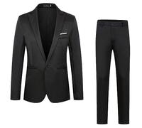 YOSUWOAI Herren 2 Teilig Business Klassischer Freizeitanzug Regular Blazer mit Einreiher Stretch Schmale Hosenanzüge Hohe Taille Gerade Bein Anzughose Männer Sportlich Set Elegante Anzüge