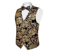 YOSUWOAI Herren Anzugweste mit Fliege Set Elegant Weste für Hochzeit und Party Slim fit Westen Klassisches 2-teiliges Herrenanzugweste Business Trachtenweste Smokings Herrenweste