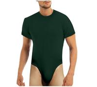 YOSUWOAI Herren Body Sexy Kurzarm Unterhemd Bodysuit Einteiler Stringbody Enge Bodysuit Unterwäsche Stretch Loungewear Singlet Warm Onesie Pyjama Jumpsui Hausanzug Einfarbige Wrestling Slip