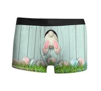 YOSUWOAI Herren Boxershorts Happy Easter Hase Unterhosen Bequem Weich Unterwäsche Sport Unterhose Atmungsaktiver Herrenunterwäsche Osterhasen-Serie Shorts Hipster Underwear