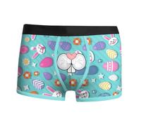 YOSUWOAI Herren Boxershorts Happy Easter Hase Unterhosen Bequem Weich Unterwäsche Sport Unterhose Atmungsaktiver Herrenunterwäsche Osterhasen-Serie Shorts Hipster Underwear